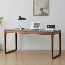 Customize North American European Day style minimalist dark walnut wood desk full solid wood log light extravagant writing desk Cherry Wood Desk