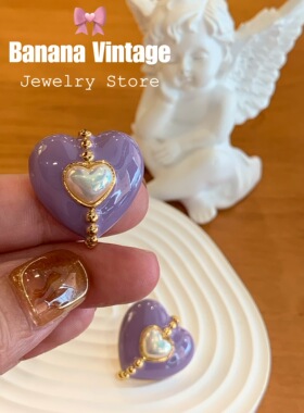 BNNVintage复古中古爱心耳钉耳夹