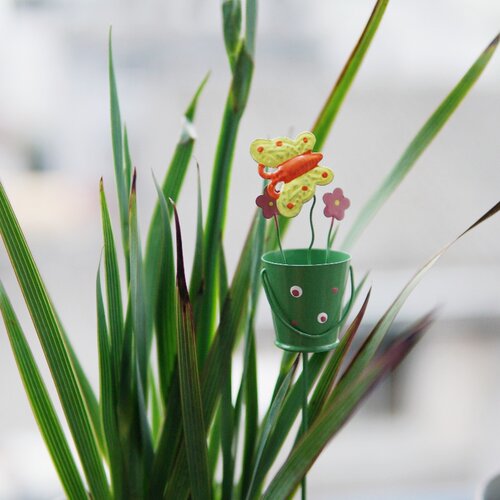 户外铁艺花园花插饰庭院别墅阳台花盆装造景布置小水桶水壶插件 - 图1