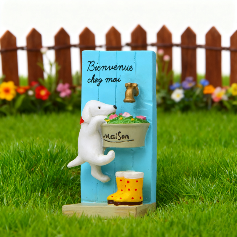 卡通可爱小狗水龙头迷你庭院摆件蓝色装饰品萌宠造型户外装饰,淘宝优惠券,粉丝福利购,淘宝优惠卷