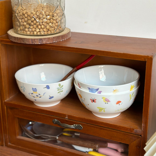 北府 【一套装】韩式动物乐园骨瓷小碗米饭碗甜品碗陶瓷餐具 包邮 - 图2