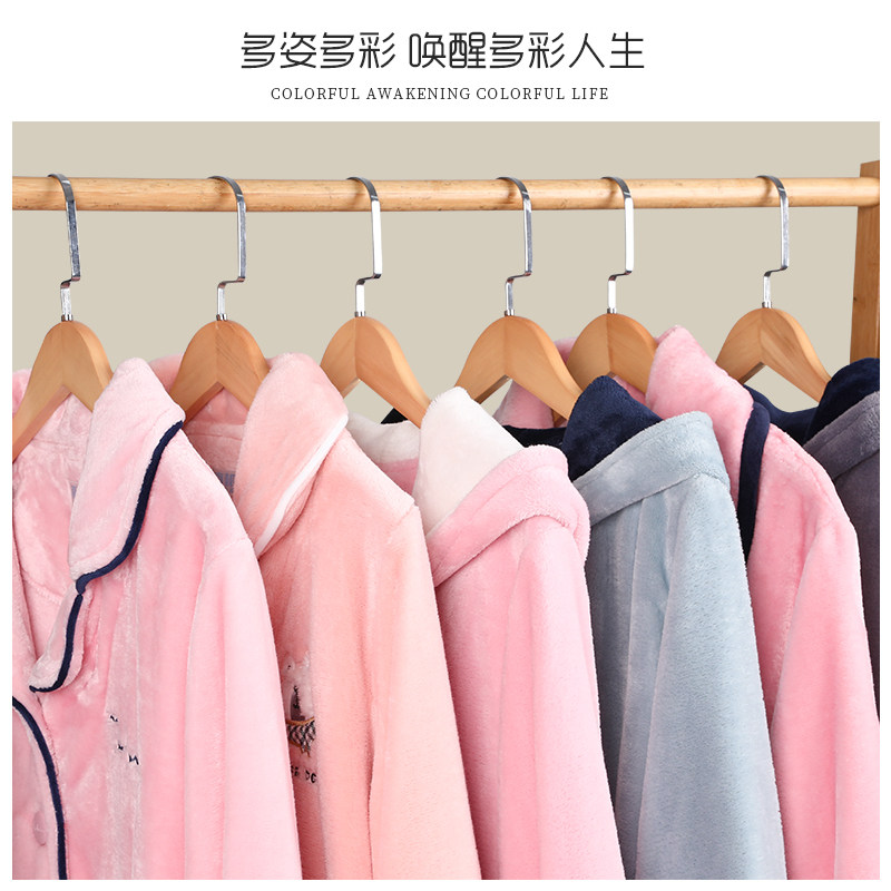 中老年秋冬季珊瑚绒男士冬天睡衣 南极人阿罗睡衣/家居服套装