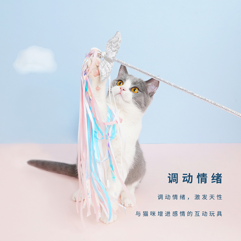 zeze仙女流苏羽毛逗猫棒长竿逗猫猫咪玩具自嗨解闷带铃铛猫咪用品