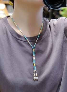 3m+天然珍珠 菱镁矿 s925银纯银配件磁吸挂脖项链