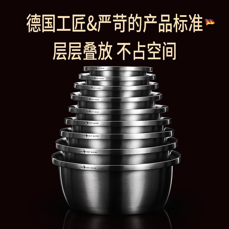 食品级304不锈钢盆特厚家用铁盆厨房料理和面洗菜盆子凉拌大汤盆_虎窝淘