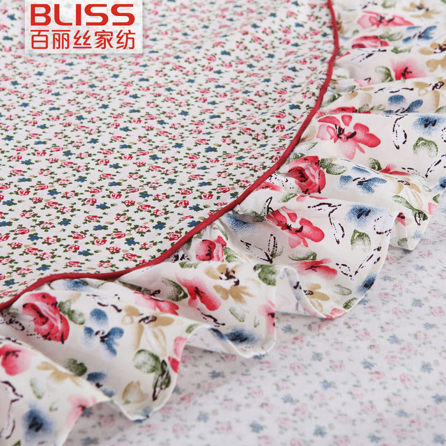 Belle Mercury's cotton twill four-piece set for double small floral ruffle embroidered quilt cover sheets and bedding products