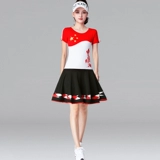 Летний комплект, танцующая спортивная мини-юбка, короткий рукав, китайский стиль