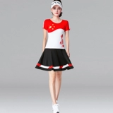 Летний комплект, танцующая спортивная мини-юбка, короткий рукав, китайский стиль