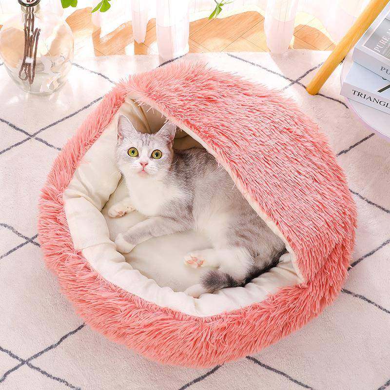 现货冬季保暖贝壳半封闭猫窝宠物猫床半包围狗窝狗床封闭式猫咪窝,淘宝优惠券,粉丝福利购,淘宝优惠卷