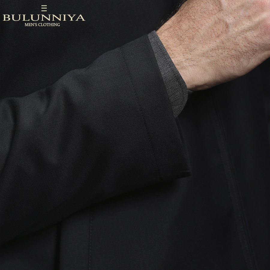 蚕丝面料秋冬加厚商务羽绒服羊毛 布伦尼亚夹克