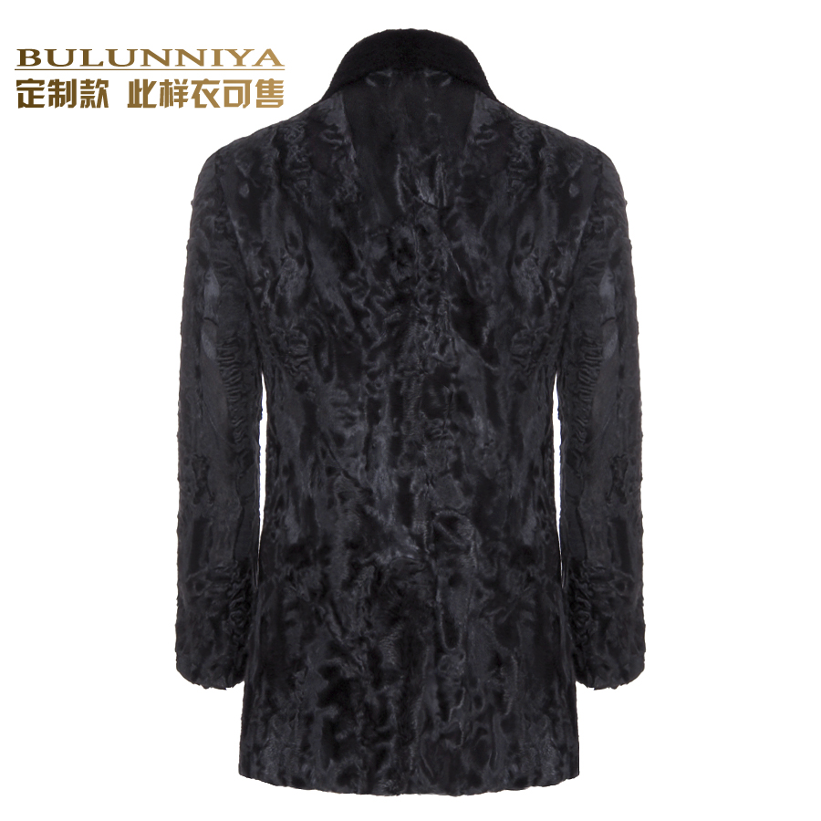 布伦尼亚karaku羊羔毛一体水貂男士 布伦尼亚皮衣