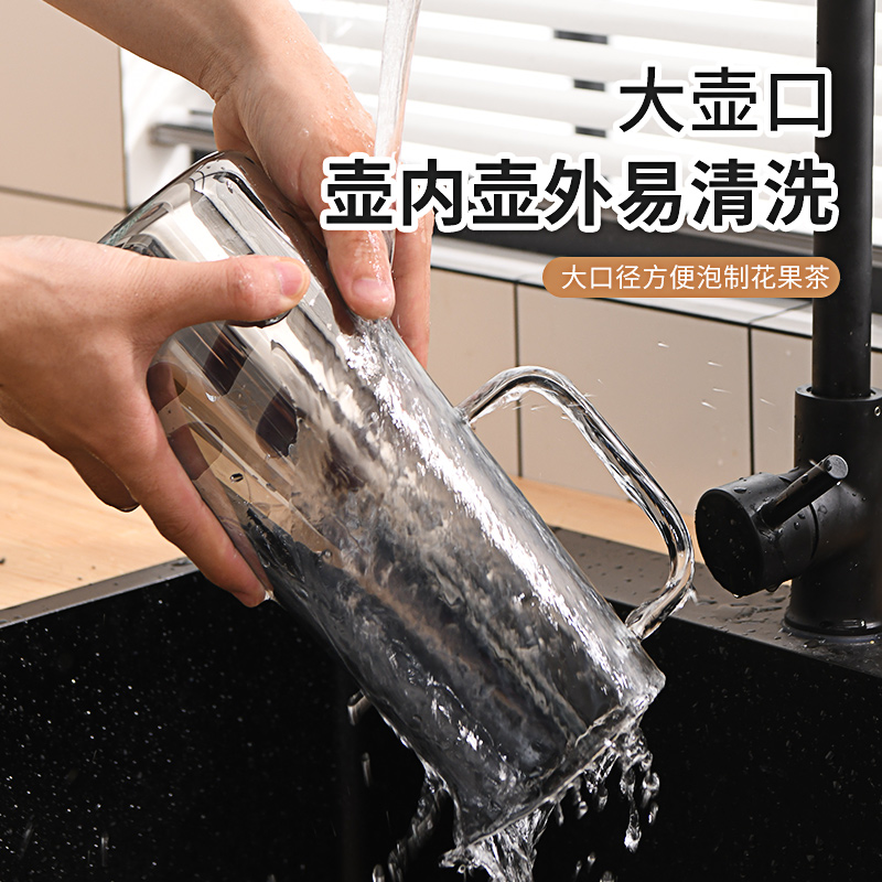 冰箱冷水壶家用凉水杯玻璃耐高温柠檬凉茶储水泡茶壶夏大容量套装 - 图3