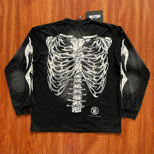 Hellstar Studios Airbrushed Bones Halloween骷髅休闲长袖T恤 - 图0