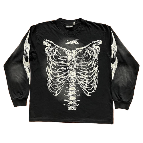 Hellstar Studios Airbrushed Bones Halloween骷髅休闲长袖T恤 - 图3