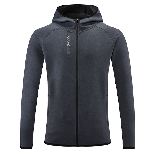 Men's running and fitness hooded fleece sports jacket