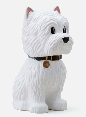 潮牌NBHD迷你西高地梗萌犬陶瓷宠物小狗公仔手办模型玩具摆件