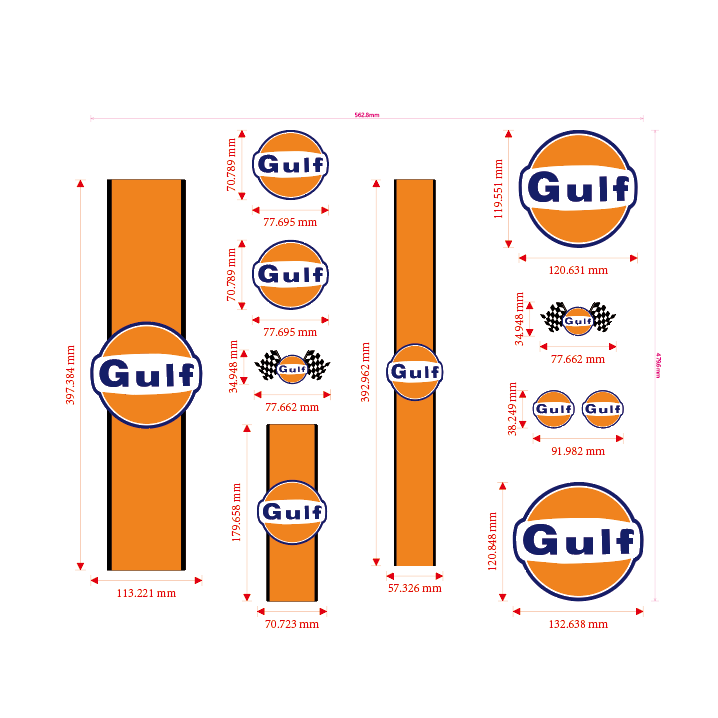 拉花引擎海湾加油站车身汽车石油GULF油箱摩托车车贴赞助商,淘宝优惠券,粉丝福利购,淘宝优惠卷