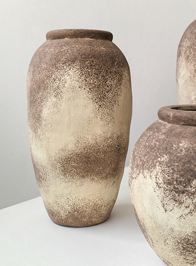 态生活侘寂风艺术感陶罐装饰花瓶