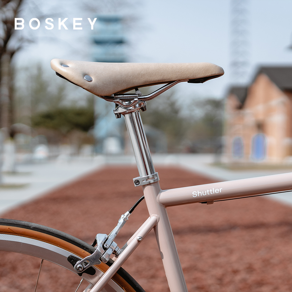 CICONI 复古铆钉把套坐垫 小布折叠城市休闲自行车 英伦风米白色