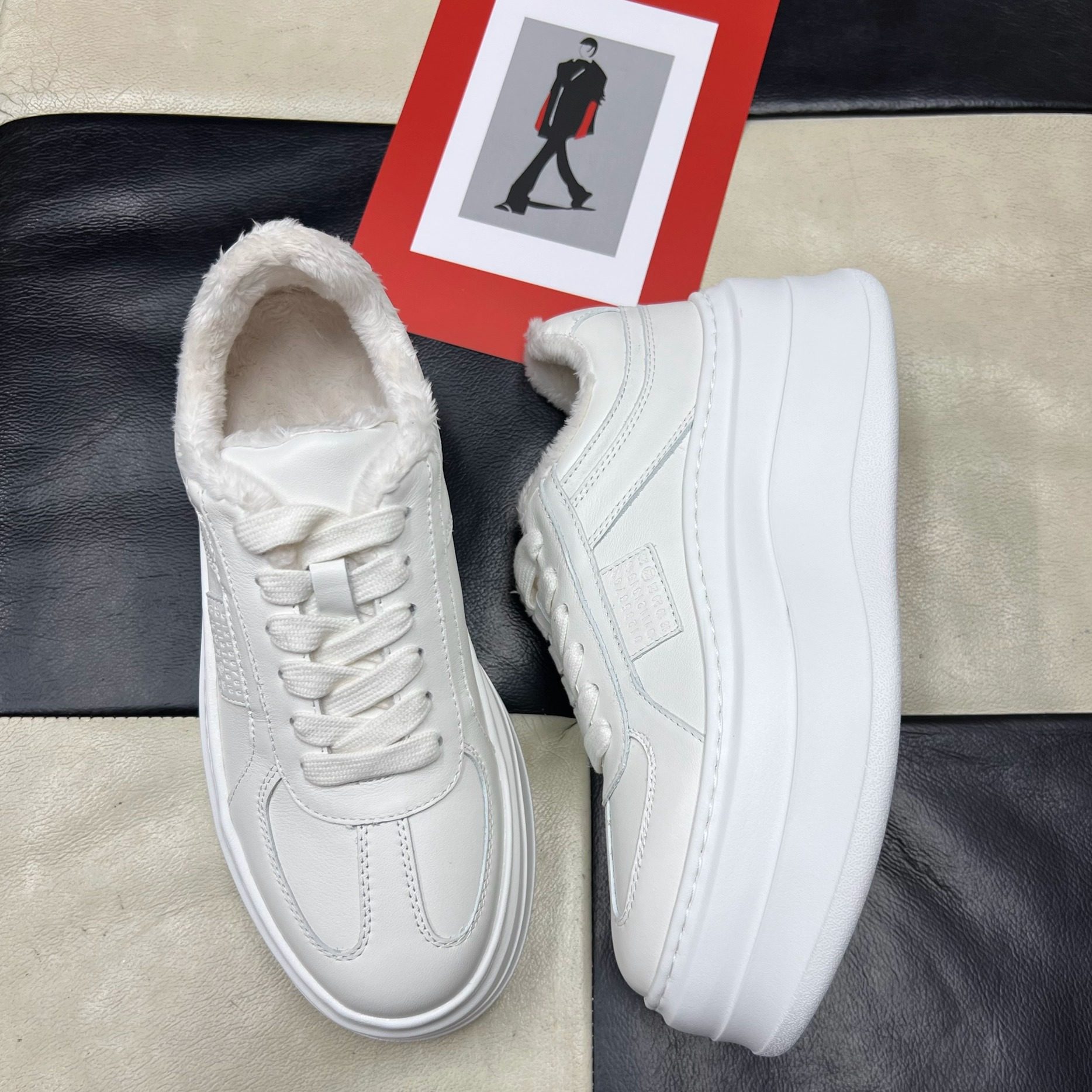 大厂品质 6cm跟台版牛皮面加绒内里轻便舒适百搭时尚通勤小白鞋女,淘宝优惠券,粉丝福利购,淘宝优惠卷