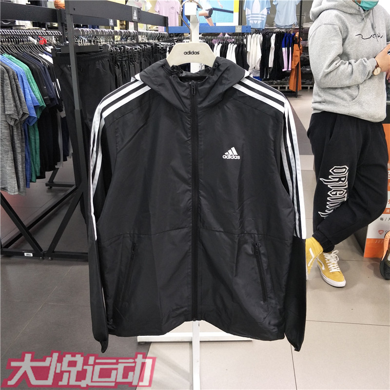 阿迪达斯外套男夏季款运动服防风上衣连帽休闲夹克IB0378 HE4320 - 图0