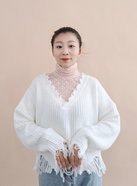 堆堆领网纱蕾丝韩版夏季假领子