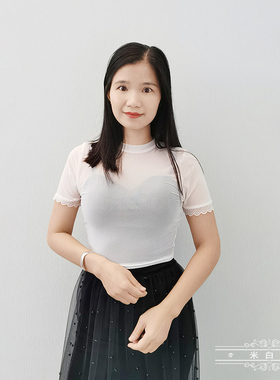 韩版网纱小半高领短袖假领子