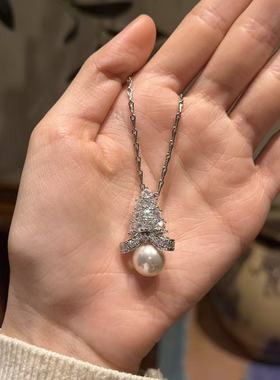 【圣诞树】尖晶吊坠项链  时尚通勤单品 圣诞树造型个性黄铜