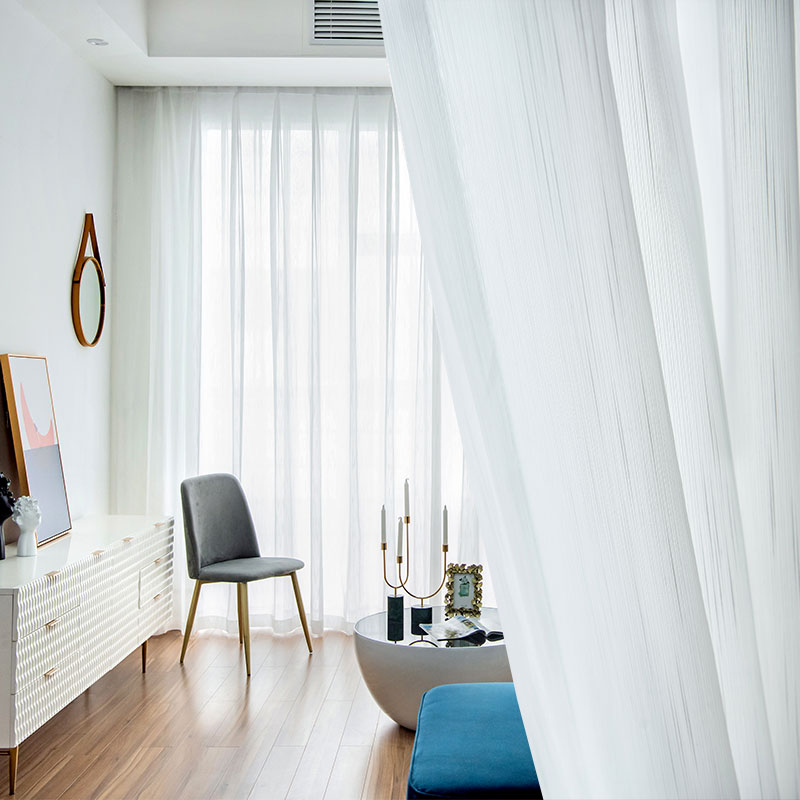 窗帘纱帘窗纱现代简约轻奢飘窗阳台客厅卧室透光白色纱帘2025新款 - 图0