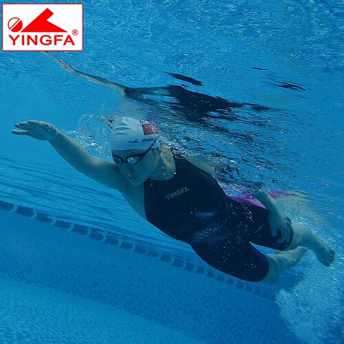 英发快速泳衣 连体泳衣比赛鲨鱼皮五分及膝FINA认证 快速闪电系列 - 图3