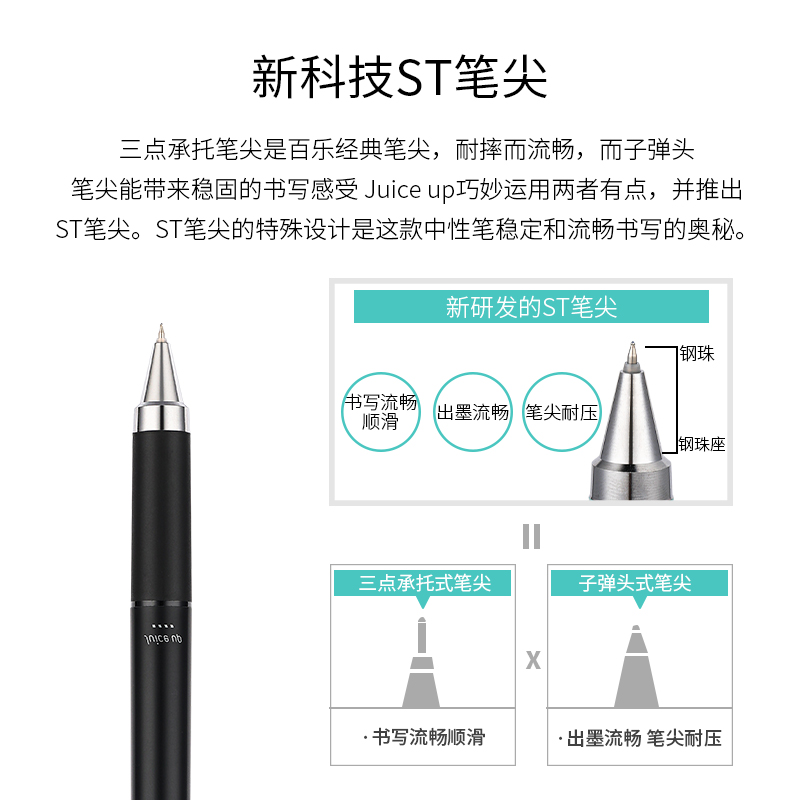 日本PILOT百乐Juice up多功能笔三色四色按动中性笔学生用0.4黑蓝红笔芯可替换彩色水笔4合一做笔记专用 - 图3