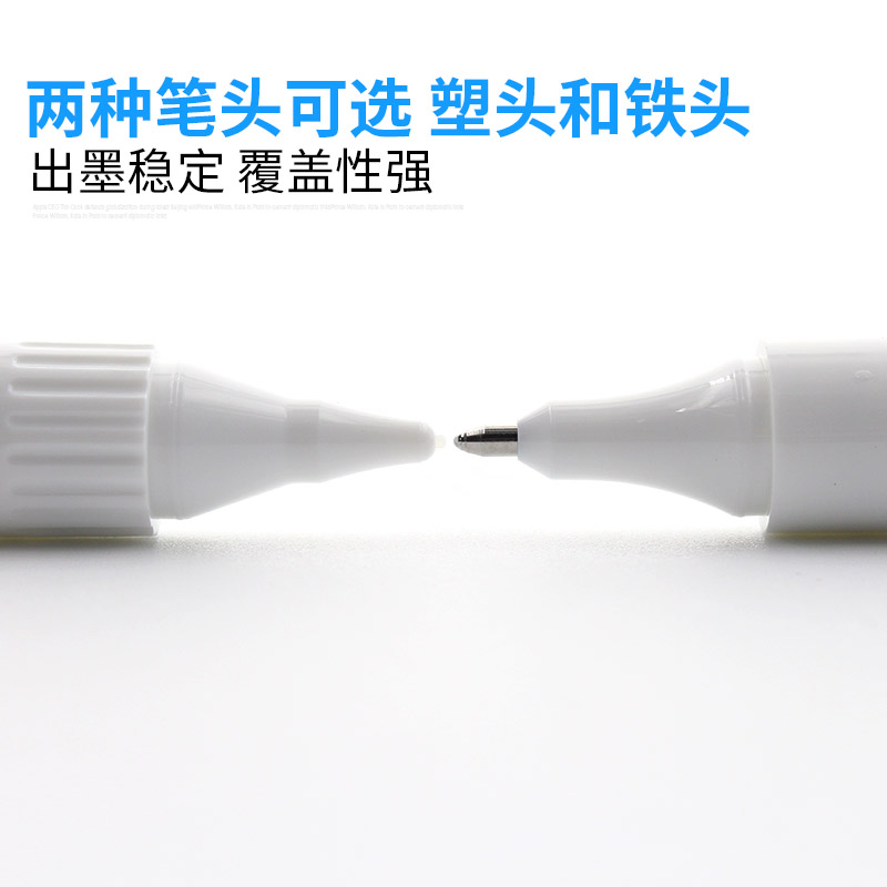 日本uni三菱修正液CLP300高光笔钢头修正笔三棱涂改液CLP-80建筑手绘白色高光笔学生笔式纤维头修正液-图2