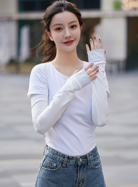 冰丝防晒袖套女男士夏季防紫外线时尚套户外运动手臂套遮阳透气
