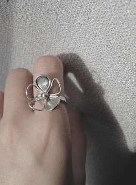 InescxyJewels Handmade Silver flower 纯银花朵戒指耳钉