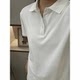 Pure black short-sleeved polo shirt for men and women in summer with high quality