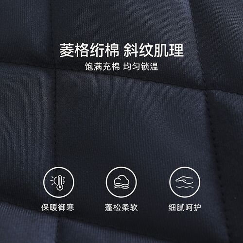 IHIMI海谧菱格收腰风衣式棉服女冬季长款大翻领棉衣 - 图1