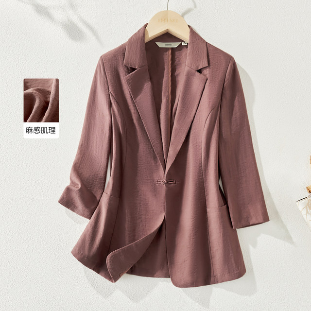 IHIMI Haimi linen blended suit jacket ສໍາລັບແມ່ຍິງ