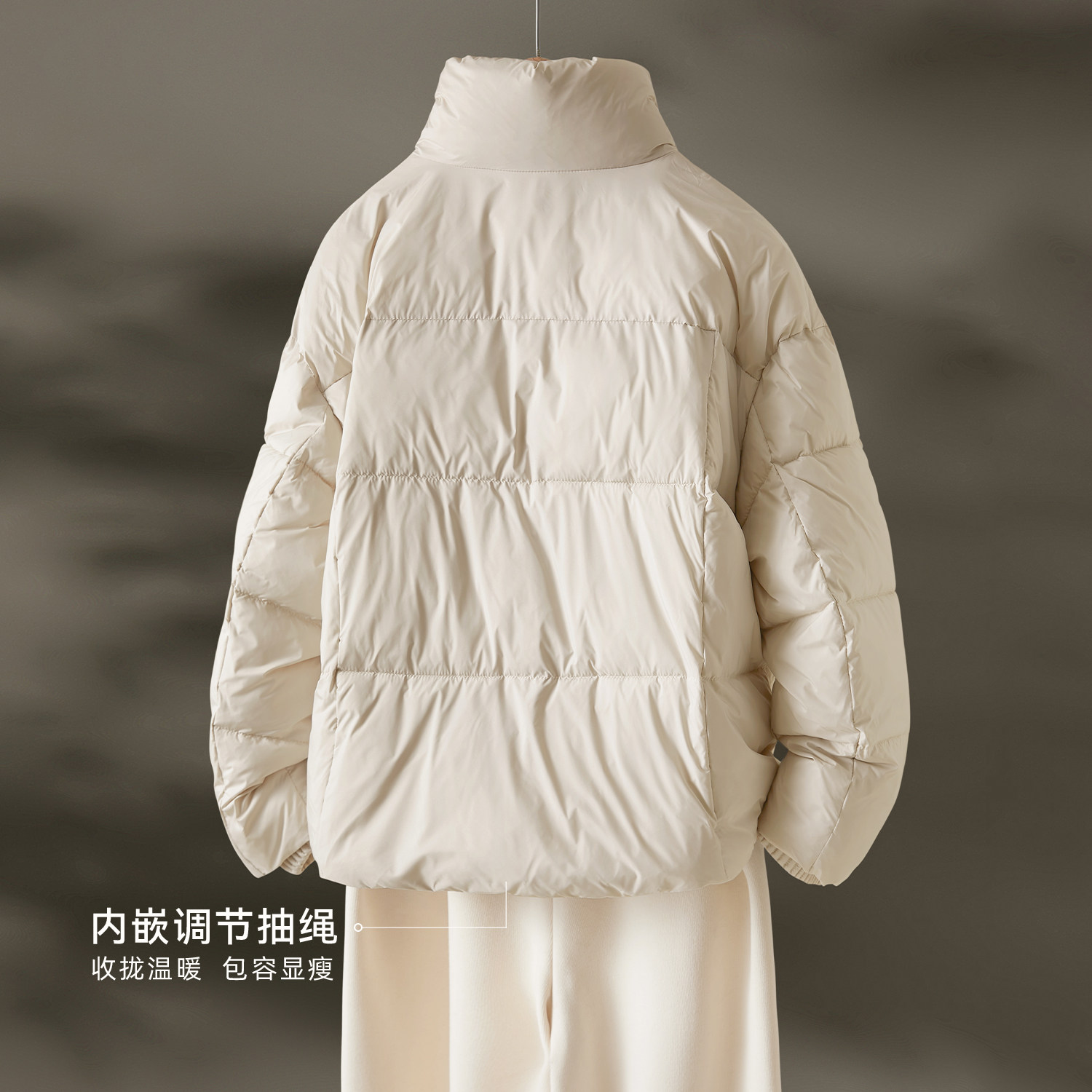 IHIMI海谧云朵泡芙保暖棉服女冬季立体压条假两件立领棉衣短外套,淘宝优惠券,粉丝福利购,淘宝优惠卷