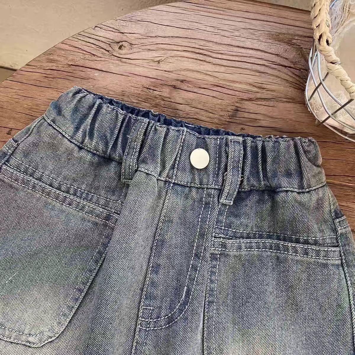 女童牛仔短裤2025新款夏季儿童宝宝复古时髦薄款百搭外穿工装裤子,淘宝优惠券,粉丝福利购,淘宝优惠卷