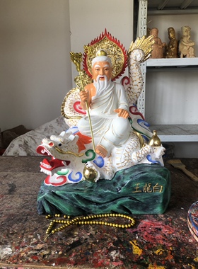 四海龙王白龙王木雕佛像