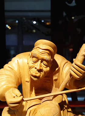 【金安】乐清黄杨木雕居家装饰摆件文化工艺礼品生活人物 老伴