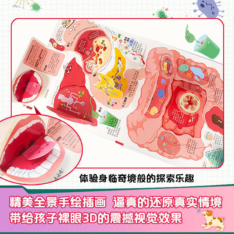 呦呦童 我们的身体3d立体书 儿童3d 中国少年儿童百科全书 幼儿 绘本3-6-12周岁早教科普启蒙翻翻书认识人体 身体的秘密不可思议