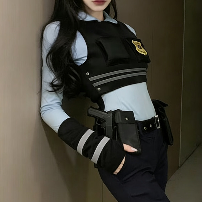 cos角色扮演兔子警官网红朱迪袖辣妹黑色简约灰条横杆手套新款,淘宝优惠券,粉丝福利购,淘宝优惠卷