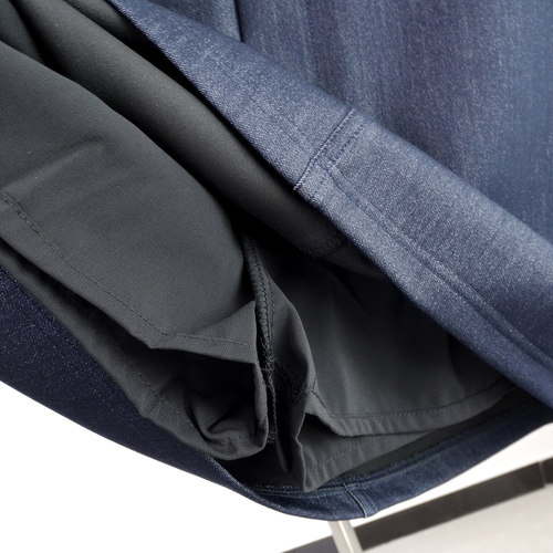 天丝仿牛仔A字短裙2025夏季新款藏青色丹宁色高腰半身裙梨形显瘦 - 图2