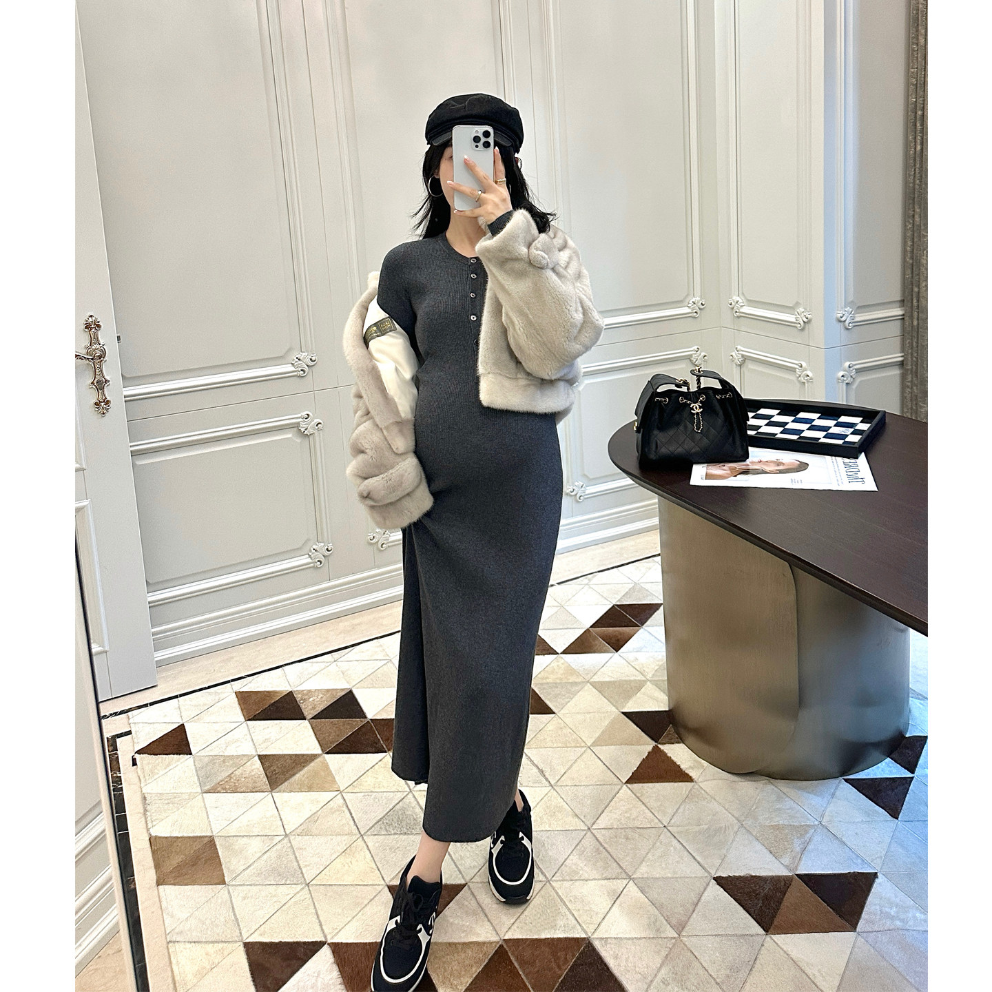 LeoMami孕妇装秋冬装软糯羊毛针织连衣裙修身显瘦包臀气质毛衣裙,淘宝优惠券,粉丝福利购,淘宝优惠卷