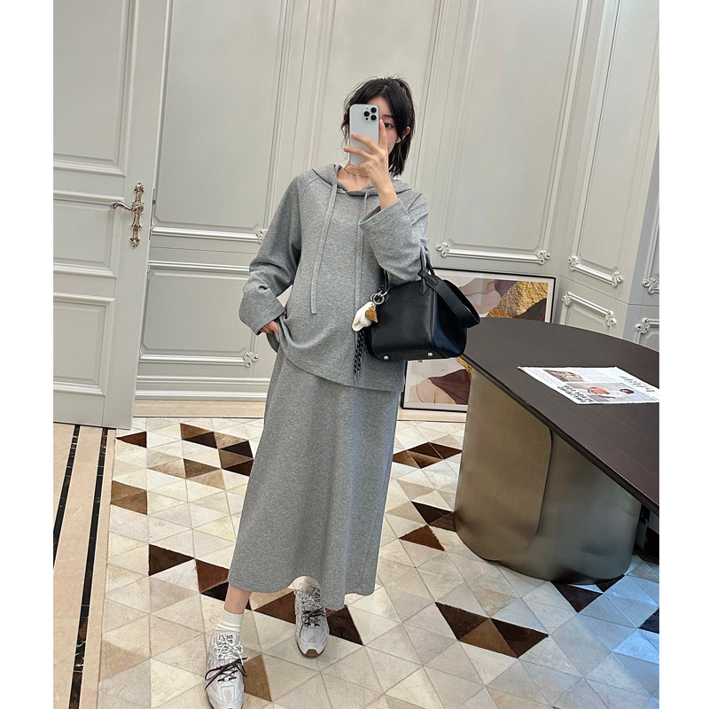 LeoMami孕妇装秋款慵懒风抓绒卫衣半身裙套装时尚宽松休闲两件套,淘宝优惠券,粉丝福利购,淘宝优惠卷