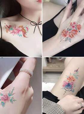 彩色纹身贴防水持久女