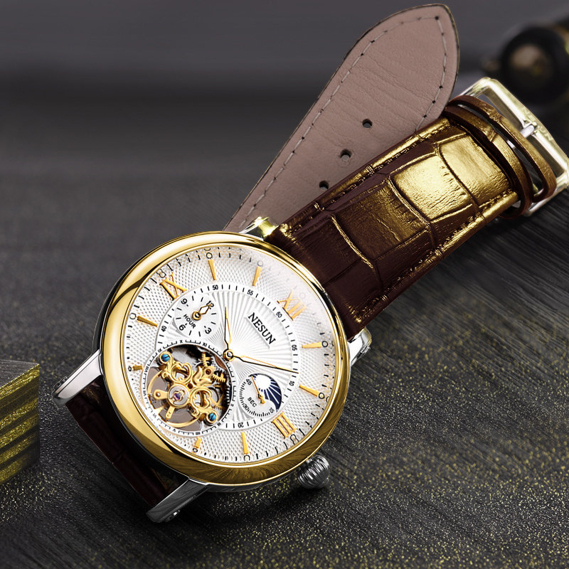 正品尼尚男全自动时尚防水潮机械表 nesun尼尚国产腕表