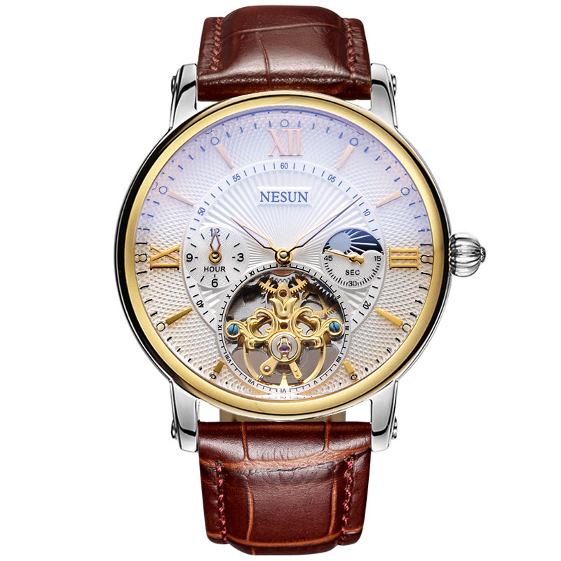 正品尼尚男全自动时尚防水潮机械表 nesun尼尚国产腕表
