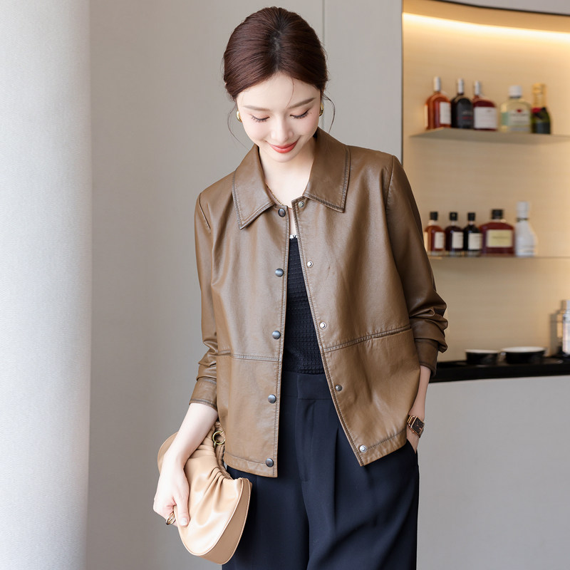 海宁真皮皮衣女短款2025春秋休闲宽松绵羊皮夹克高端外套桑蚕丝,淘宝优惠券,粉丝福利购,淘宝优惠卷